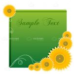 Green Card with Stylised Sample Text With Sun Flower Icons